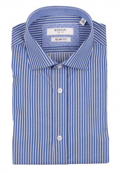 Ανδρικό Πουκάμισο Slim Fit Boston 1109-2 Γαλάζιο Σκούρο