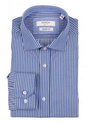 Ανδρικό Πουκάμισο Slim Fit Boston 1109-2 Γαλάζιο Σκούρο