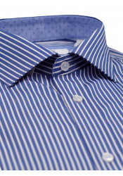 Ανδρικό Πουκάμισο Slim Fit Boston 1109-2 Γαλάζιο Σκούρο