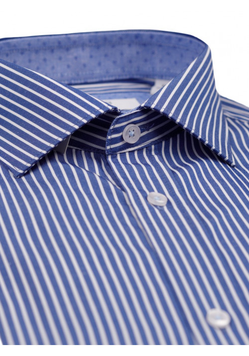 Ανδρικό Πουκάμισο Slim Fit Boston 1109-2 Γαλάζιο Σκούρο