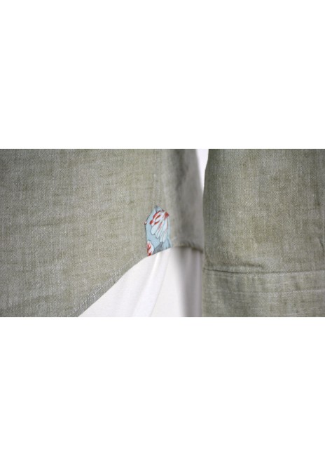 Ανδρικό Πουκάμισο Λινό με Στενή Γραμμή Boston 12001-17 Μάο Λαδί