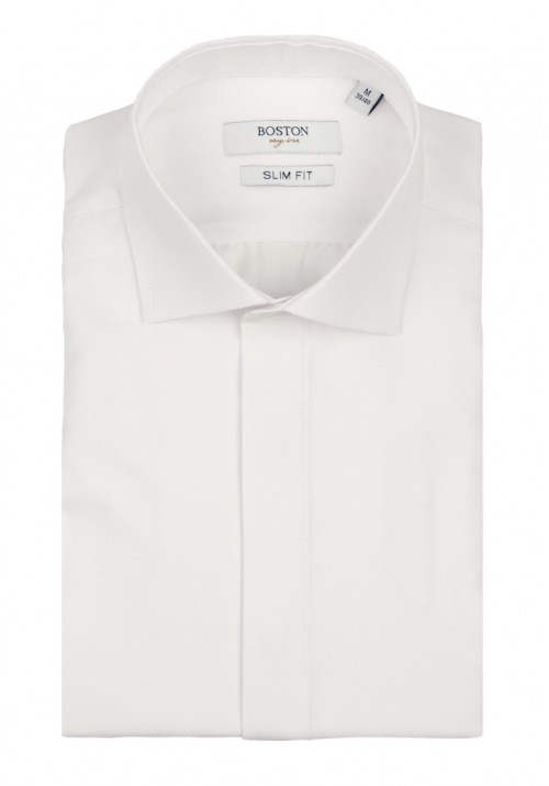 Ανδρικό Πουκάμισο Slim Fit Boston 181-9265 Λευκό