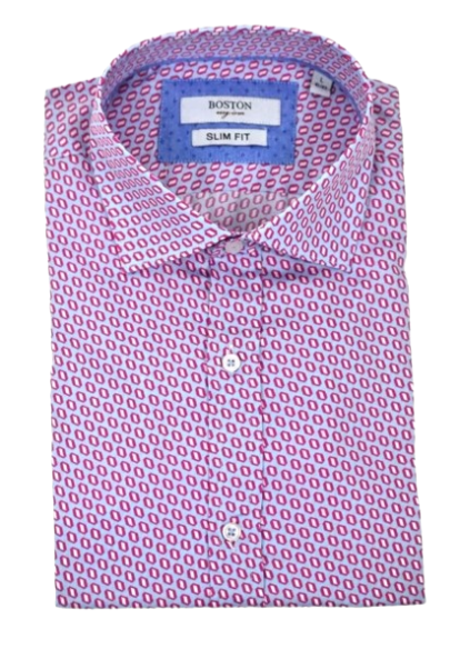 Aνδρικό Πουκάμισο με Στενή Γραμμή Boston 200-1 Γαλάζιο