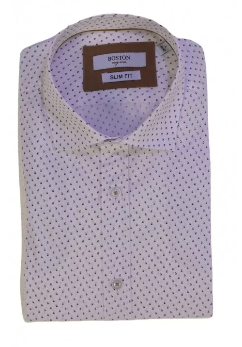 Ανδρικό Πουκάμισο Slim Fit Boston 2615-3 Λευκό