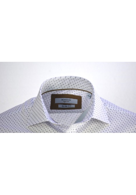 Ανδρικό Πουκάμισο Slim Fit Boston 2615-3 Λευκό