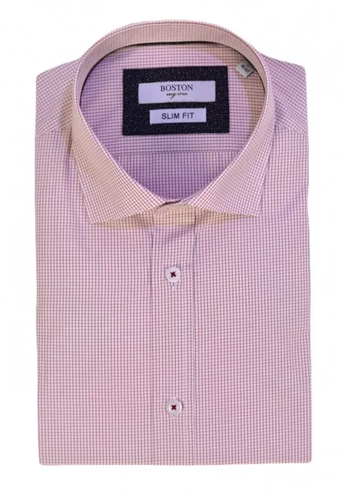 Ανδρικό Πουκάμισο Slim Fit Boston 4305-3 Κόκκινο