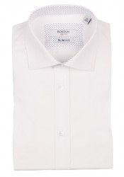 Ανδρικό Πουκάμισο Ελαστικό Slim Fit Boston 9001-00 Λευκό