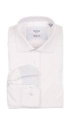 Ανδρικό Πουκάμισο Ελαστικό Slim Fit Boston 9001-00 Λευκό