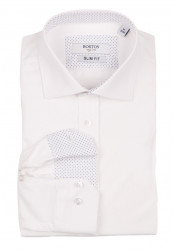 Ανδρικό Πουκάμισο Ελαστικό Slim Fit Boston 9001-00 Λευκό