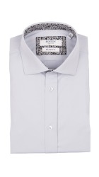 Ανδρικό Πουκάμισο Ελαστικό Slim Fit Boston 9001-444-2 Γκρι