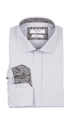Ανδρικό Πουκάμισο Ελαστικό Slim Fit Boston 9001-444-2 Γκρι