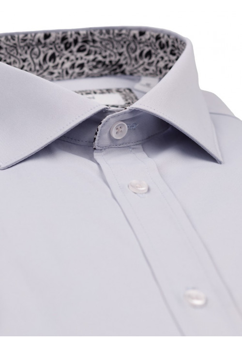 Ανδρικό Πουκάμισο Ελαστικό Slim Fit Boston 9001-444-2 Γκρι