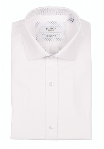 Ανδρικό Πουκάμισο Slim Fit Boston 9502-00 Λευκό