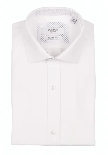 Ανδρικό Πουκάμισο Slim Fit Boston 9502-00 Λευκό