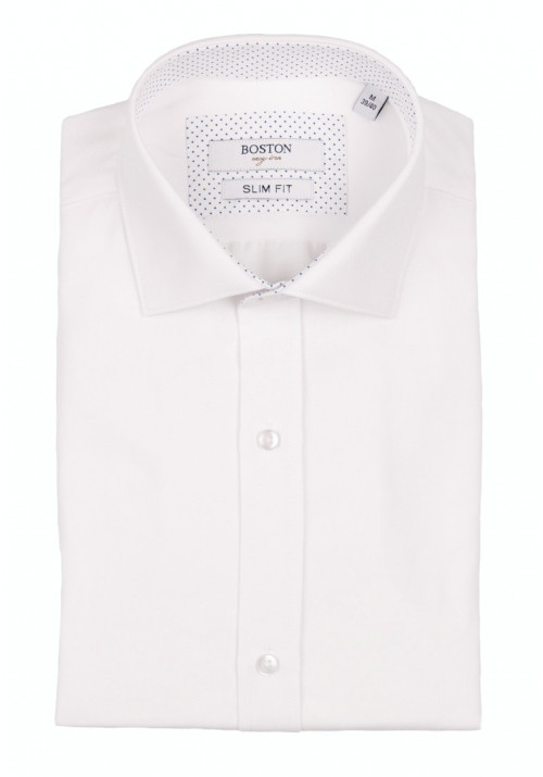 Ανδρικό Πουκάμισο Slim Fit Boston 9502-00 Λευκό