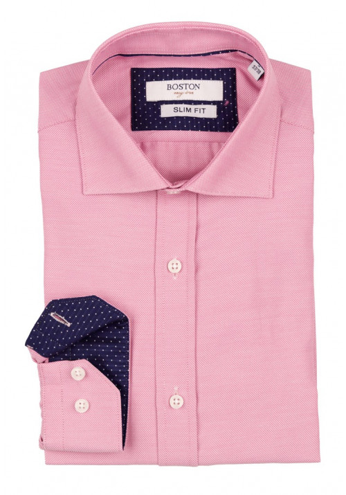 Ανδρικό Πουκάμισο Slim Fit Boston 9502-479 Ροζ