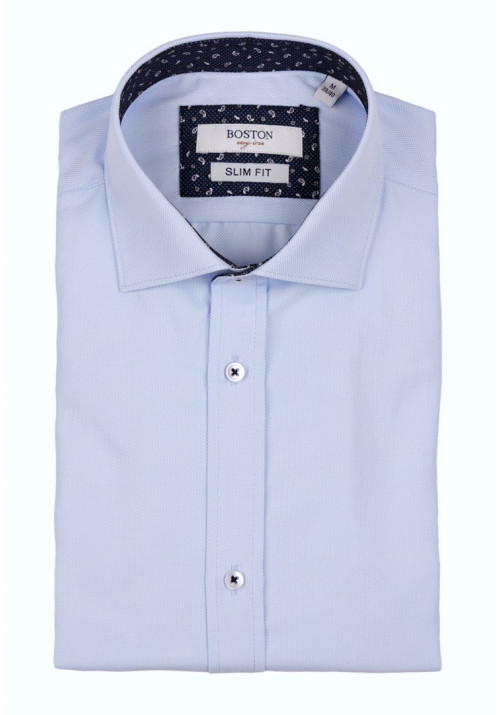 Ανδρικό Πουκάμισο Slim Fit Boston 9502-453-3 Γαλάζιο Ανοικτό