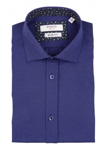 Ανδρικό Πουκάμισο Slim Fit Boston 9502-464 Μπλε