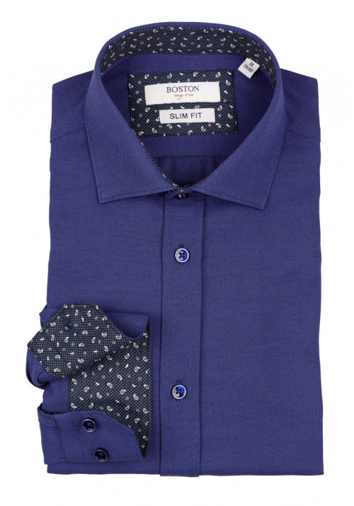 Ανδρικό Πουκάμισο Slim Fit Boston 9502-464 Μπλε