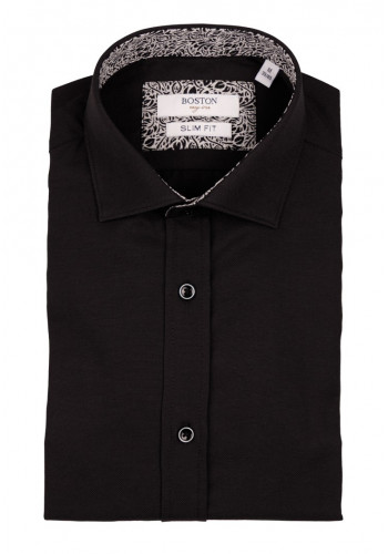 Ανδρικό Πουκάμισο Slim Fit Boston 9502-468-2 Μαύρο