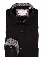 Ανδρικό Πουκάμισο Slim Fit Boston 9502-468-2 Μαύρο