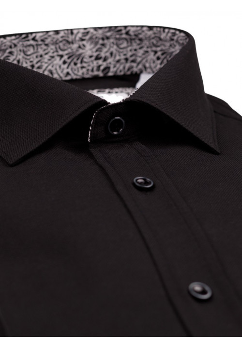 Ανδρικό Πουκάμισο Slim Fit Boston 9502-468-2 Μαύρο