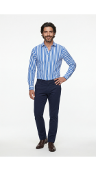 Ανδρικό Πουκάμισο Slim Fit Boston 704-2 Γαλάζιο