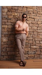 Ανδρικό Παντελόνι Λινό Chino Hamaki-Ho PSE1698H Καφέ