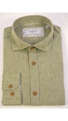 Ανδρικό Πουκάμισο Λινό Boston 1200111-17 Λαδί