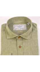 Ανδρικό Πουκάμισο Λινό Boston 1200111-17 Λαδί