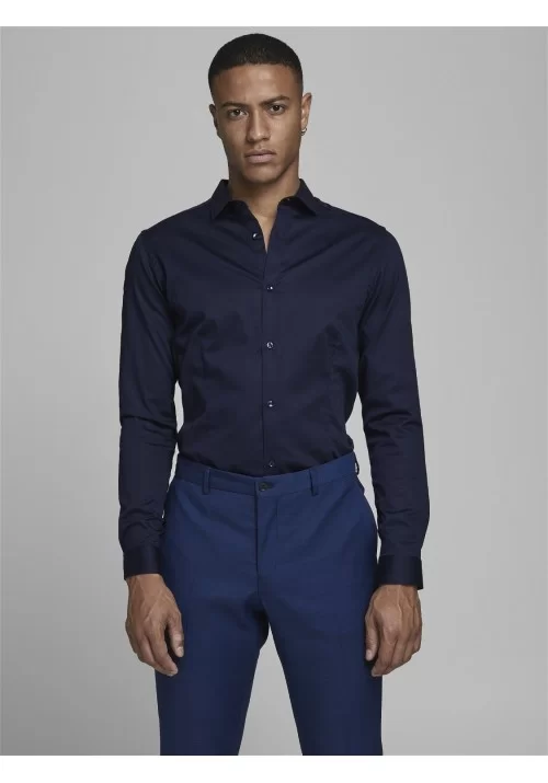 Ανδρικό Πουκάμισο Slim Fit Jack & Jones JJPRParma Shirt L/S Noos 12097662 Μπλε