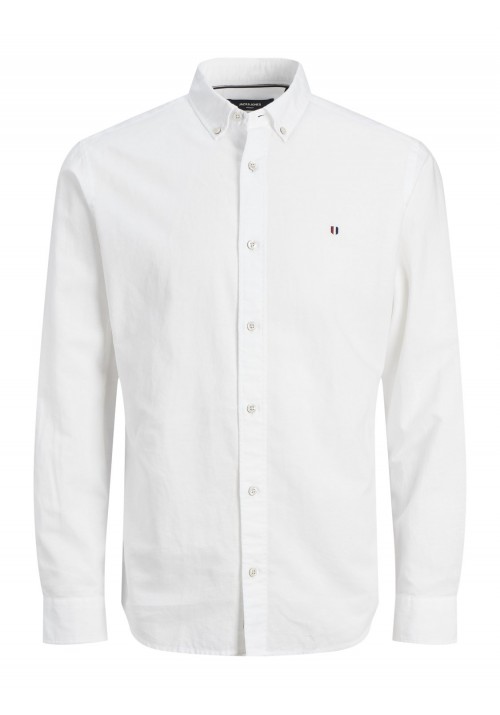 Ανδρικό Πουκάμισο Λινό Slim Fit Jack & Jones JPRBlusummer Sheild Shirt12250007 Λευκό