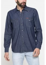 Ανδρικό Πουκάμισο Τζιν Carrera Jeans 72387.205/1005A-700 Μπλε Ανδρικό Πουκάμισο Τζιν Carrera Jeans 72387.205/1005A-700 Μπλε