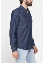 Ανδρικό Πουκάμισο Τζιν Carrera Jeans 72387.205/1005A-700 Μπλε Ανδρικό Πουκάμισο Τζιν Carrera Jeans 72387.205/1005A-700 Μπλε