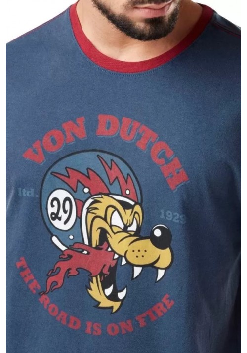 Ανδρικό T-Shirt Von Dutch VD/1/TR/Wolf/M Μπλε