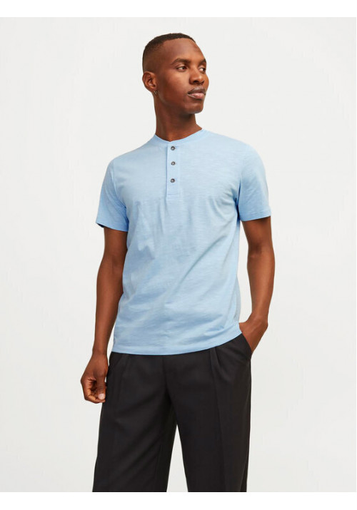 Ανδρικό T-Shirt Jack & Jones JPRBlunixs Henley SS Tee 12257965 Cerulean