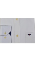 Ανδρικό Πουκάμισο Boston 22001-1 Λευκό Ανδρικό Πουκάμισο Boston 22001-1 Λευκό