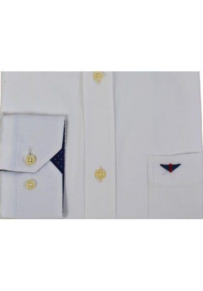 Ανδρικό Πουκάμισο Boston 22001-1 Λευκό Ανδρικό Πουκάμισο Boston 22001-1 Λευκό