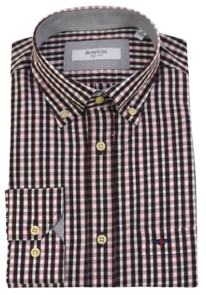 Ανδρικό Πουκάμισο Boston 501-1 Μπορντό