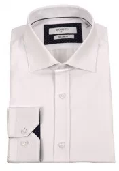 Ανδρικό Πουκάμισο Slim Fit Boston 9502-1 Λευκό