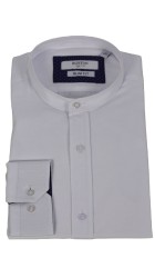Ανδρικό Πουκάμισο Mao Slim Fit Boston 9502-12 Λευκό