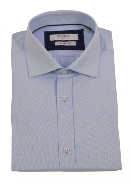 Ανδρικό Πουκάμισο Slim Fit Boston 9502-453-1 Γαλάζιο
