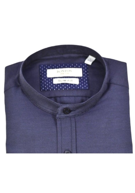 Ανδρικό Πουκάμισο Mao Slim Fit Boston 9502-466-2 Μπλε Ανδρικό Πουκάμισο Mao Slim Fit Boston 9502-466-2 Μπλε