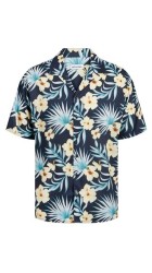 Ανδρικό Πουκάμισο Jack & Jones JJJeff Floral Aop Resort Shirt 12252390 Μπλε
