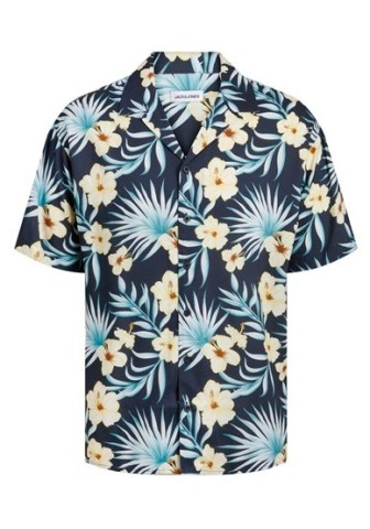 Ανδρικό Πουκάμισο Jack & Jones JJJeff Floral Aop Resort Shirt 12252390 Μπλε