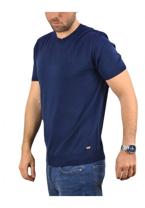 Ανδρικό T-Shirt Πλεκτό  Gianni lupo GL510S-S24-SS24-NOS Μπλε