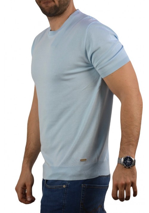 Ανδρικό T-Shirt Πλεκτό Gianni Lupo GL510S-S24-SS24-NOS Γαλάζιο