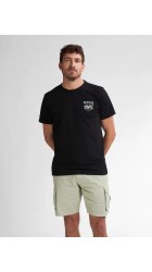 Ανδρικό T-Shirt Petrol M-1050-TSR125-9999 Μαύρο