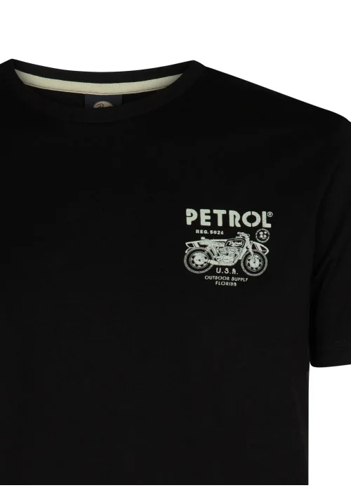 Ανδρικό T-Shirt Petrol M-1050-TSR125-9999 Μαύρο