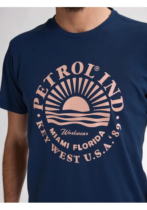 Ανδρικό T-Shirt Petrol M-1050-TSR127-5082 Μπλε